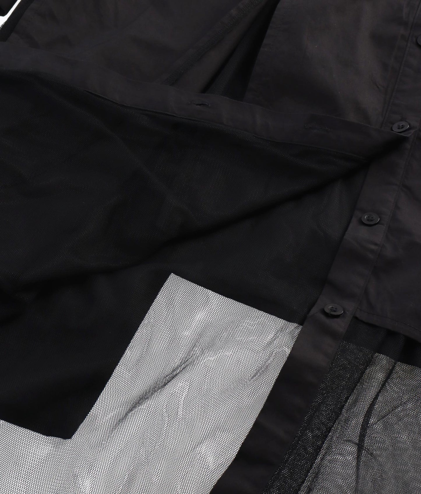レイヤード風 チュール ヘム ロングシャツ 404-8298
