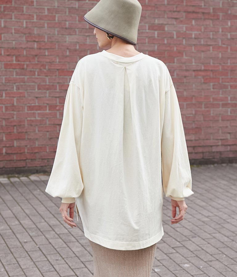 バック タック ボリューム スリーブ ロング Tシャツ 363-9165