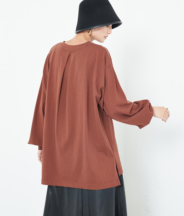 バック タック ボリューム スリーブ ロング Tシャツ 363-9165