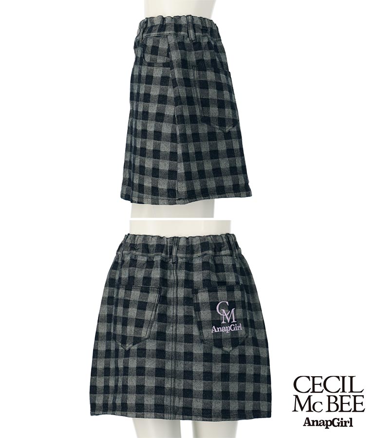 CECILMcBEE × ANAPGiRL チェック柄 デニム スカート 911-7227