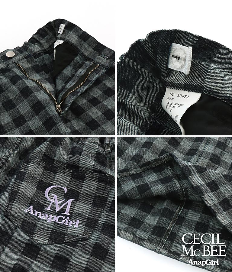 CECILMcBEE × ANAPGiRL チェック柄 デニム スカート 911-7227