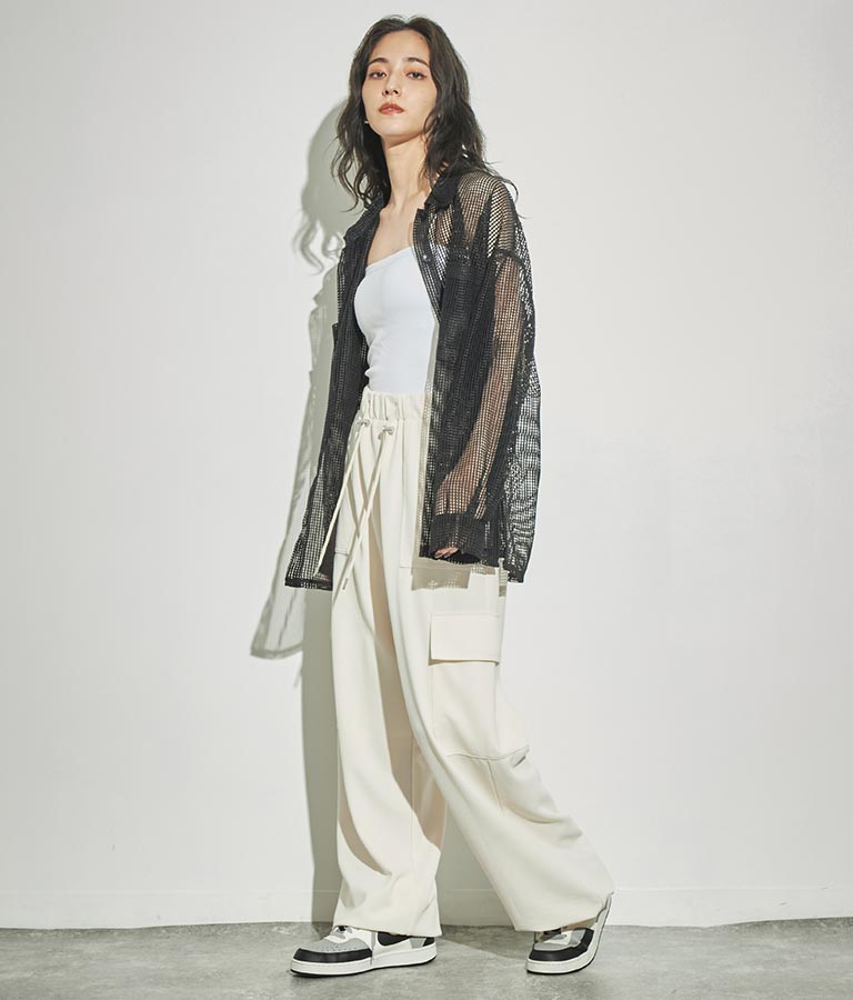 メッシュ オーバーサイズ シャツ 154-5440