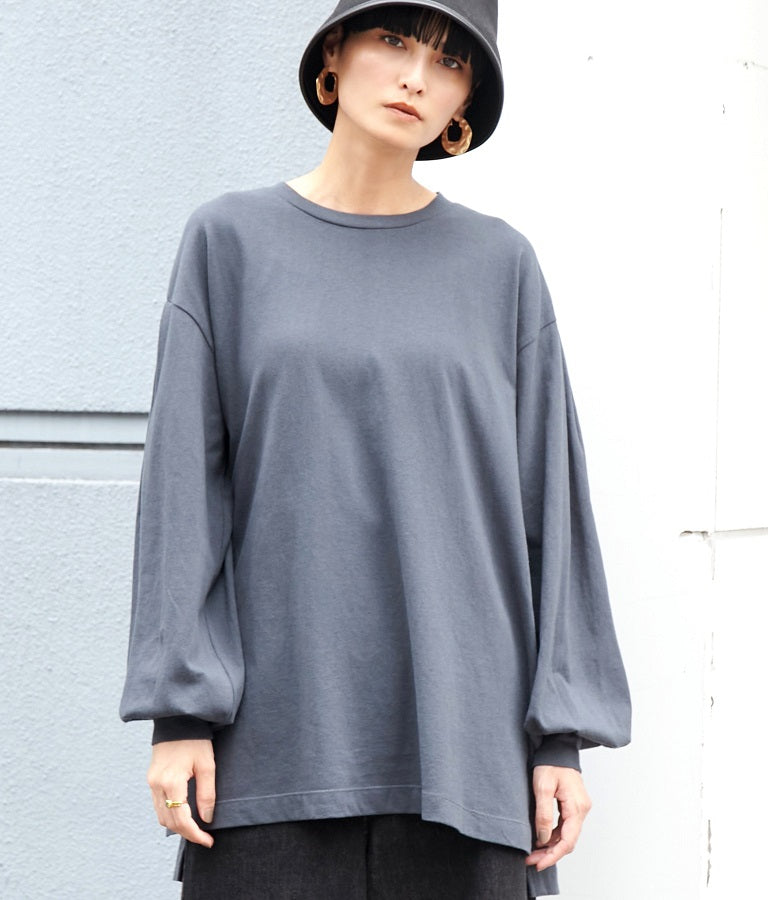 バック タック ボリューム スリーブ ロング Tシャツ 363-9165