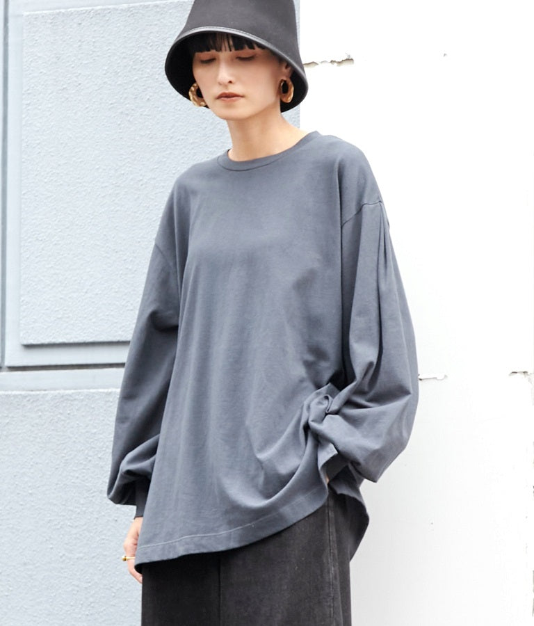 バック タック ボリューム スリーブ ロング Tシャツ 363-9165