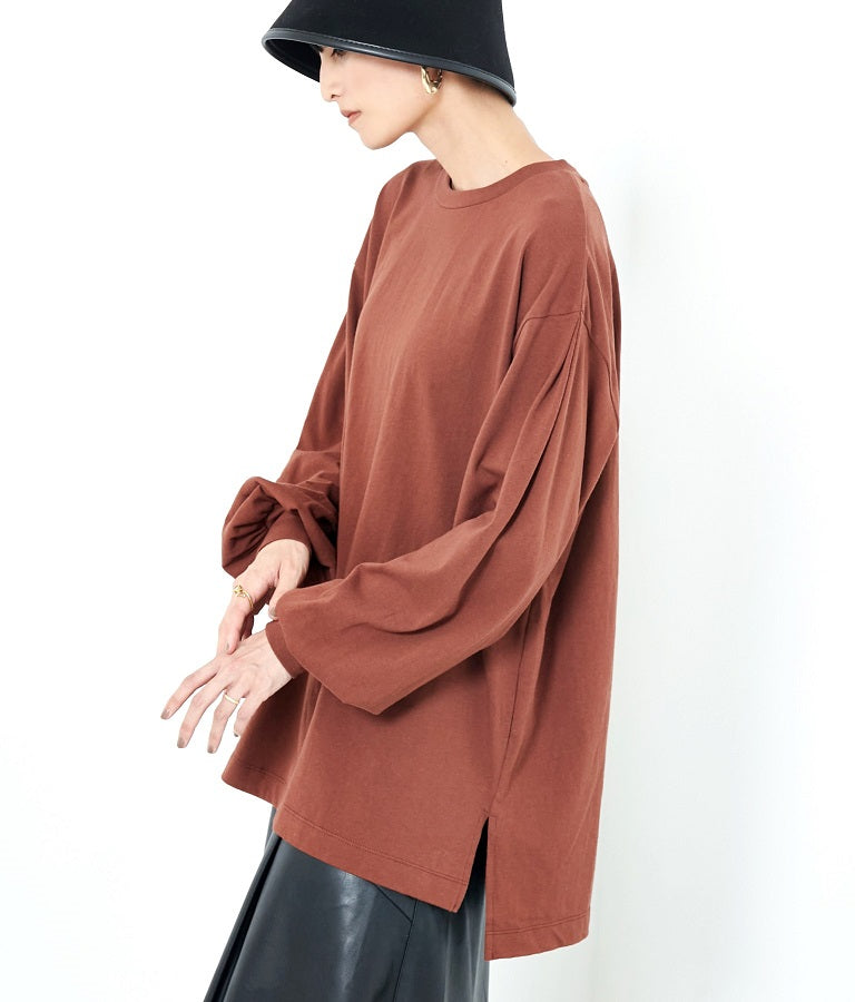 バック タック ボリューム スリーブ ロング Tシャツ 363-9165