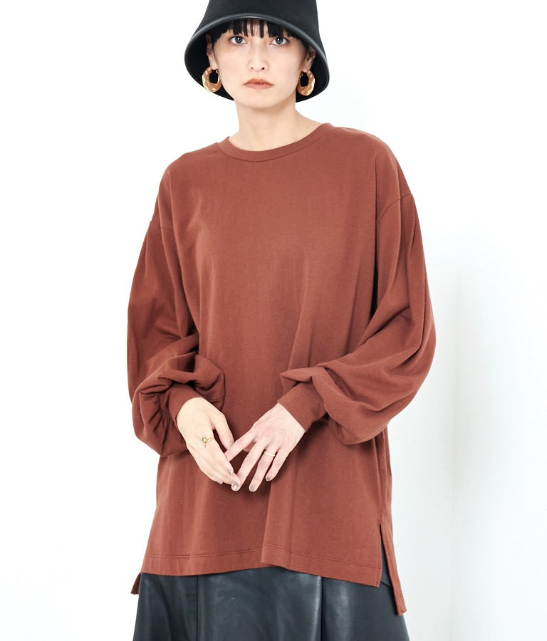 バック タック ボリューム スリーブ ロング Tシャツ 363-9165