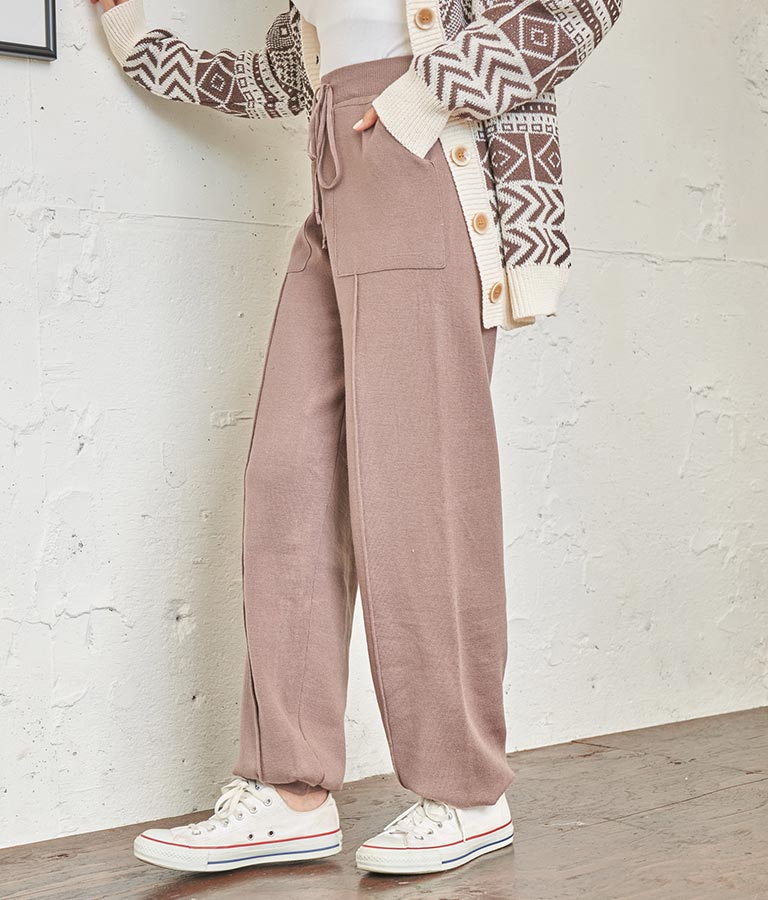 センター ライン ニット ジョガー パンツ 812-6706