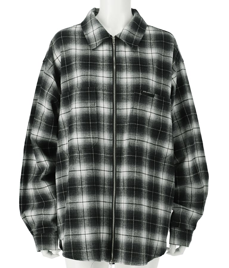 チェック ジップ アップ シャツ 30-3076