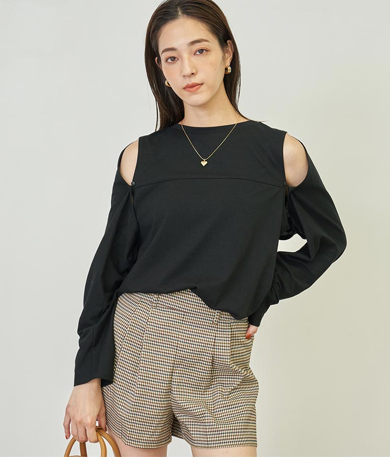 2WAY レイヤード ボレロ ロングTシャツ 793-9012
