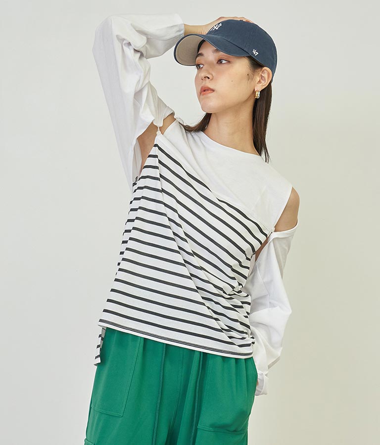2WAY レイヤード ボレロ ロングTシャツ 793-9012