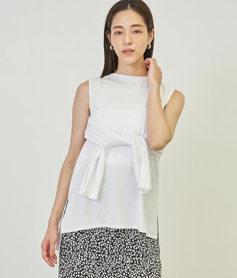 2WAY レイヤード ボレロ ロングTシャツ 793-9012