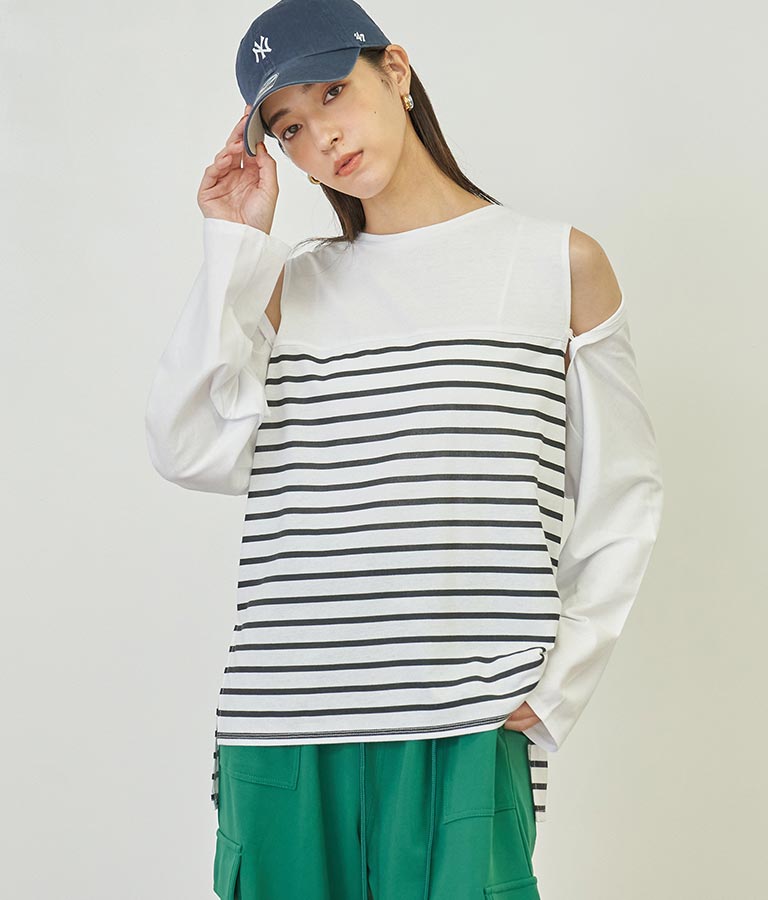 2WAY レイヤード ボレロ ロングTシャツ 793-9012