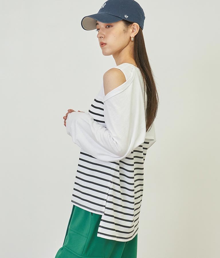 2WAY レイヤード ボレロ ロングTシャツ 793-9012
