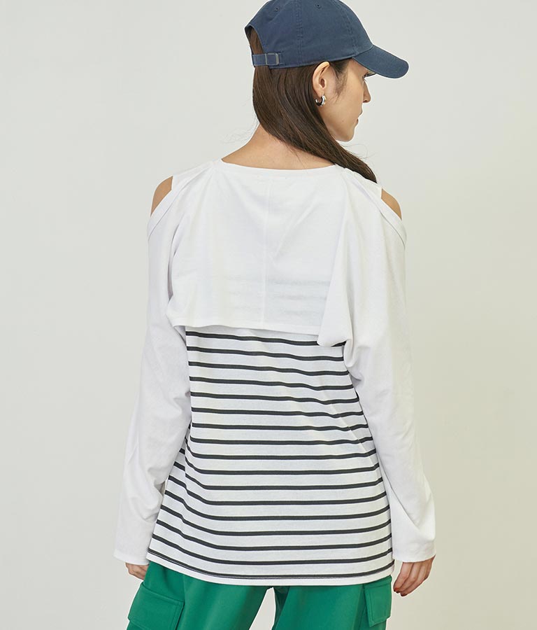 2WAY レイヤード ボレロ ロングTシャツ 793-9012