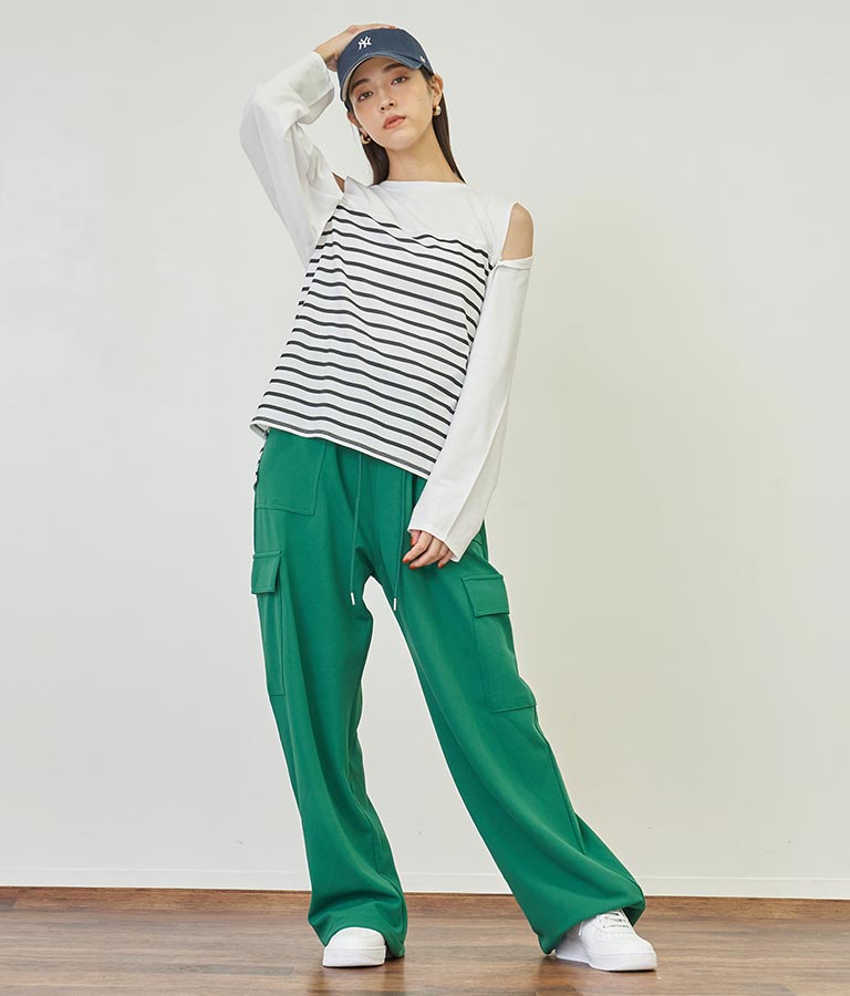 2WAY レイヤード ボレロ ロングTシャツ 793-9012