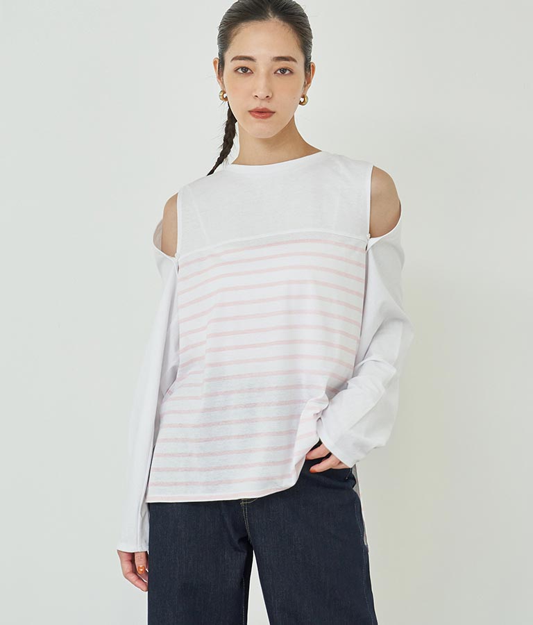 2WAY レイヤード ボレロ ロングTシャツ 793-9012