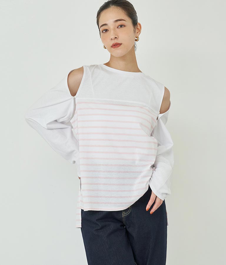 2WAY レイヤード ボレロ ロングTシャツ 793-9012