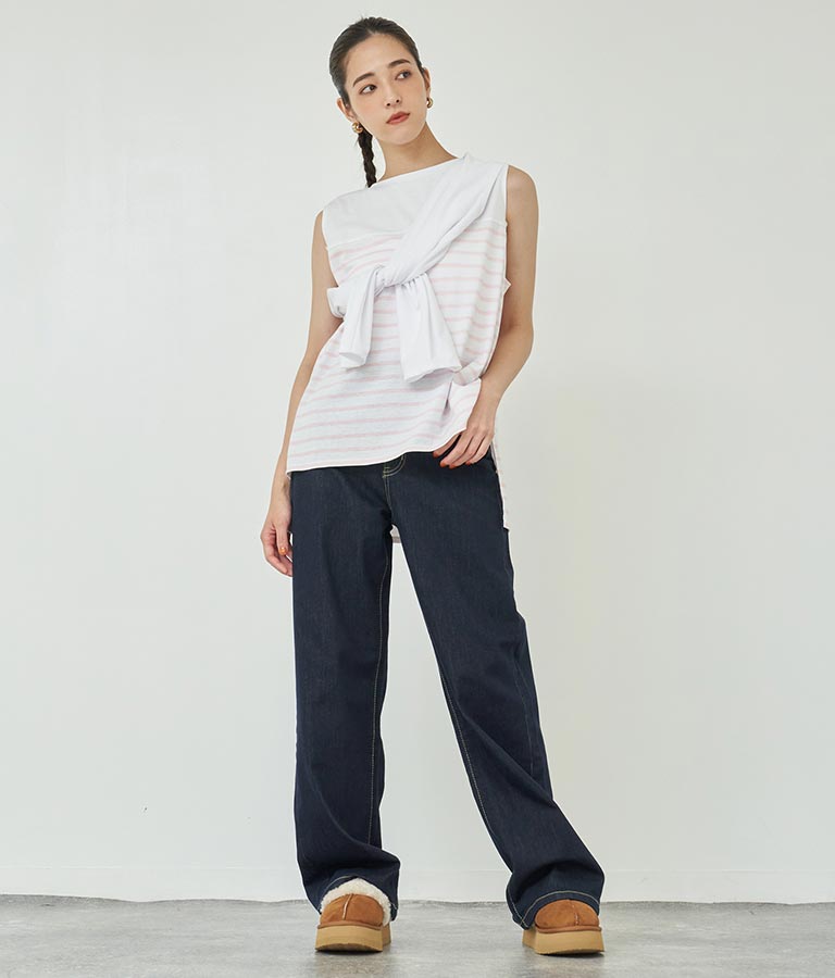 2WAY レイヤード ボレロ ロングTシャツ 793-9012