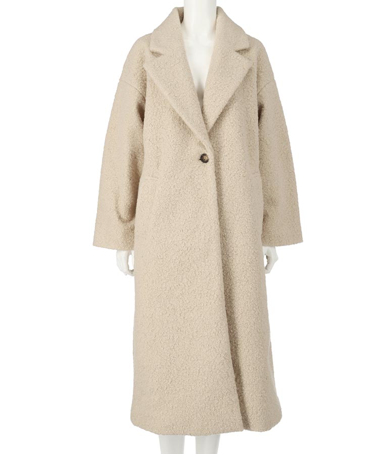 リングボア テーラード ロング コート 526-6712