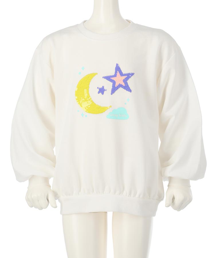 星モチーフミニ裏毛スパンコールトレーナー 423-3138