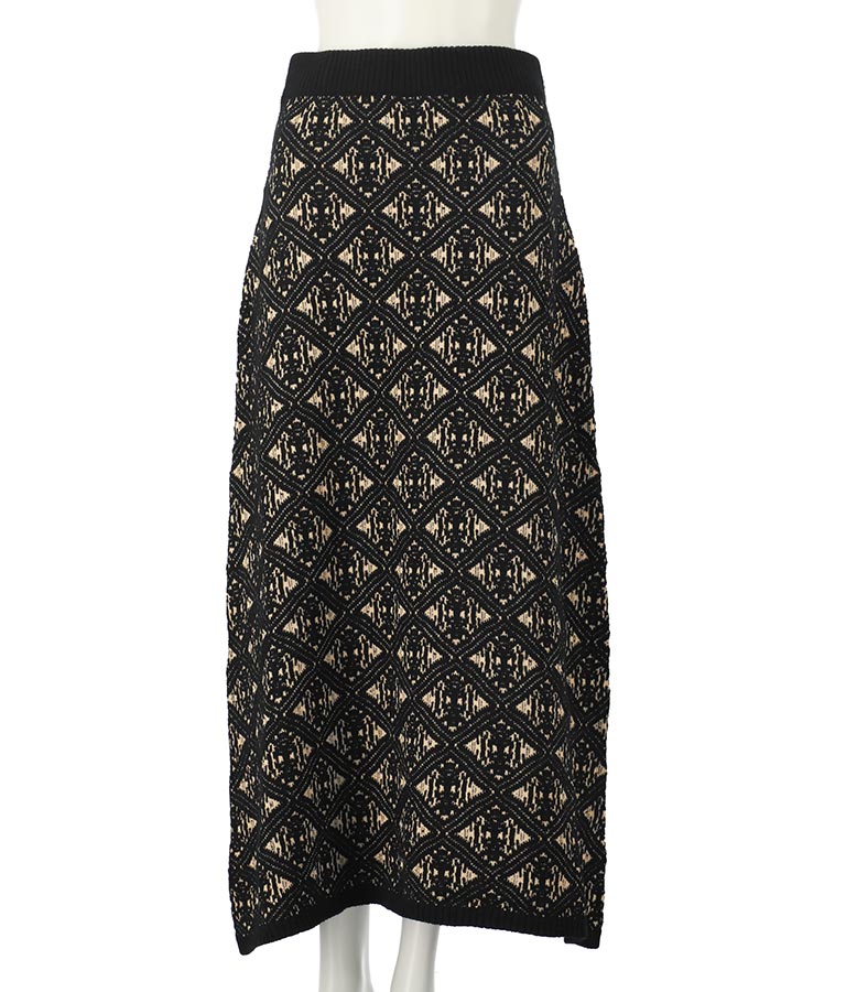 ヴィンテージ風 ジャガード ニット スカート【別売りSETUP】 361-9217