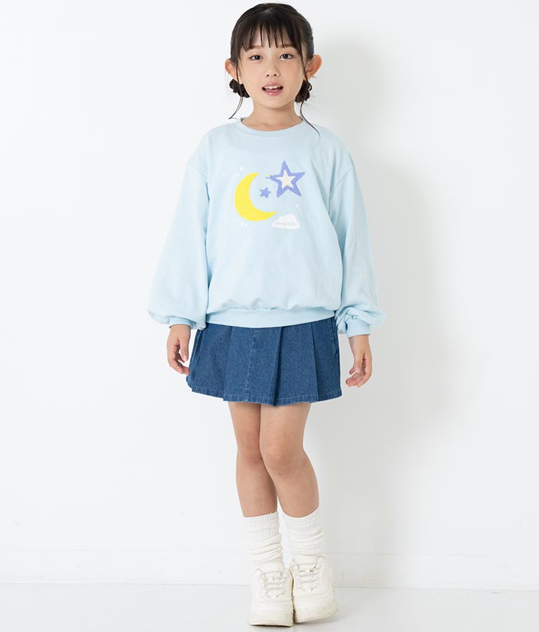 星モチーフミニ裏毛スパンコールトレーナー 423-3138