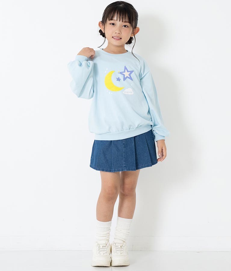 星モチーフミニ裏毛スパンコールトレーナー 423-3138