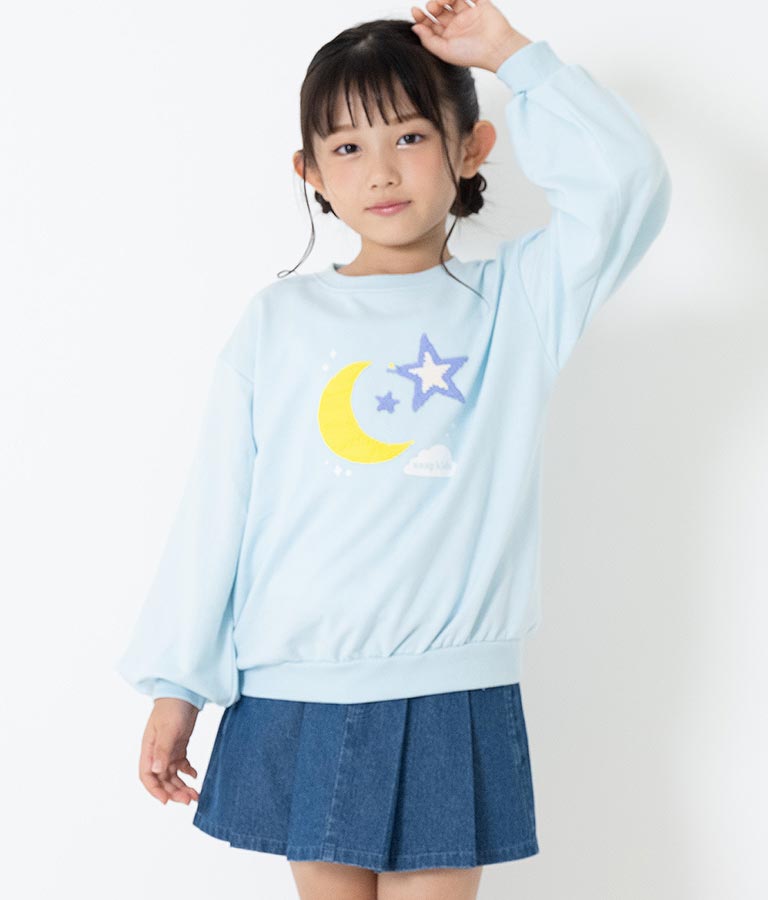 星モチーフミニ裏毛スパンコールトレーナー 423-3138