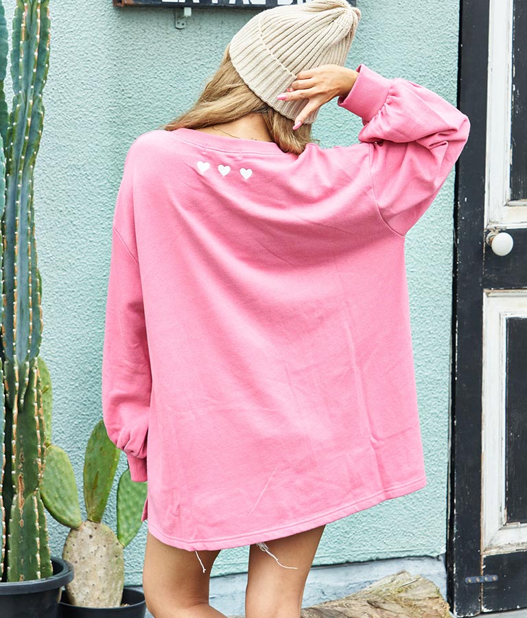 ARMY サガラ刺繍 ボリューム袖 裏毛スウェット トレーナー 853-5762