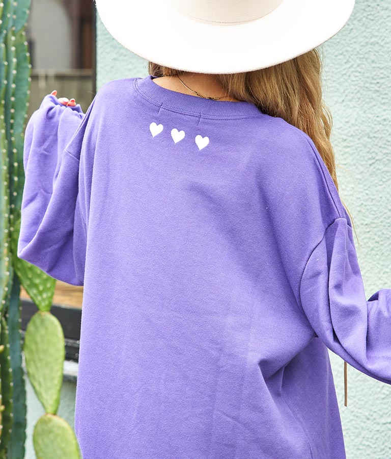 ARMY サガラ刺繍 ボリューム袖 裏毛スウェット トレーナー 853-5762