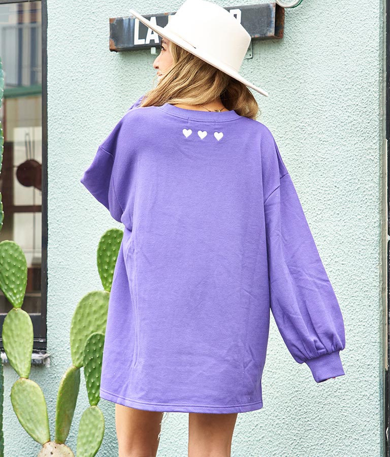 ARMY サガラ刺繍 ボリューム袖 裏毛スウェット トレーナー 853-5762