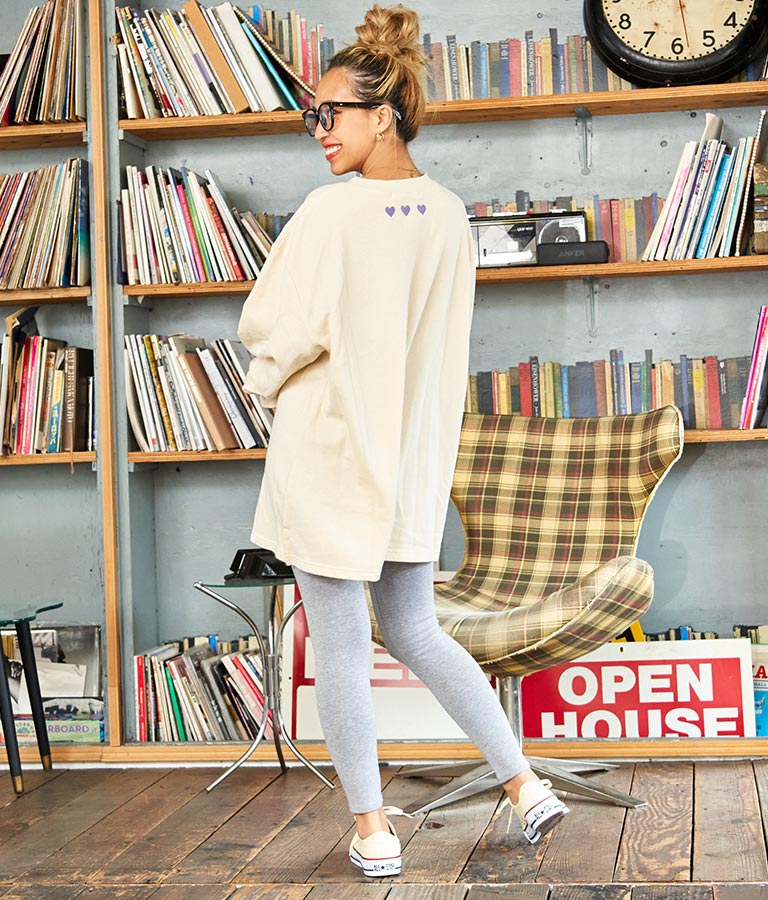 ARMY サガラ刺繍 ボリューム袖 裏毛スウェット トレーナー 853-5762