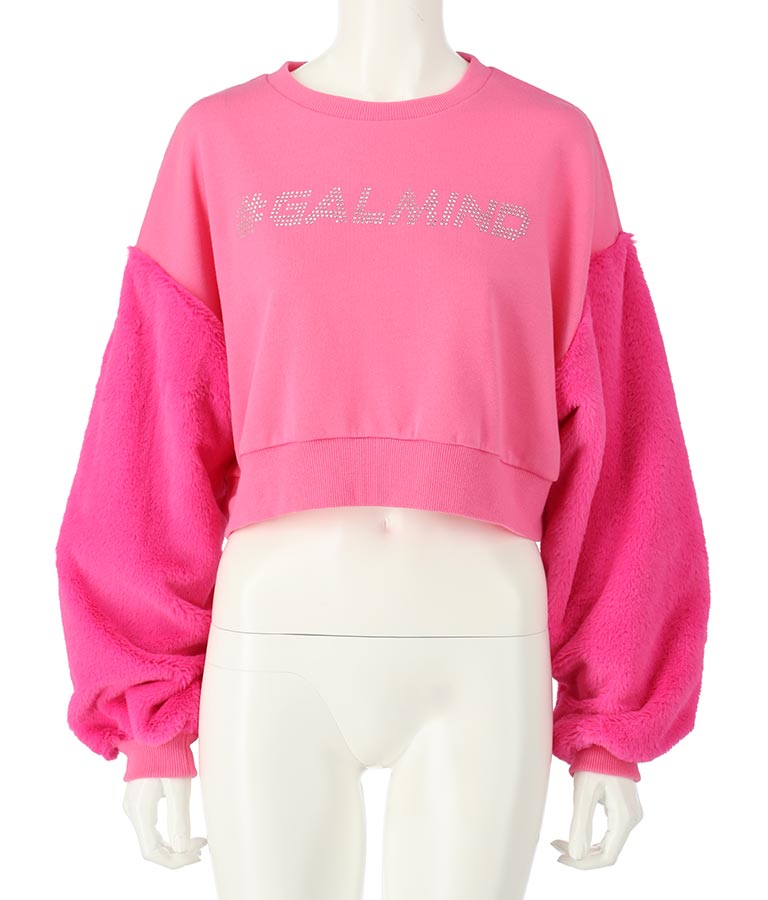 エルフ荒川 × ANAPコラボ GALMIND ラインストーン 袖ファー ショート丈 スウェット トレーナー 793-9063