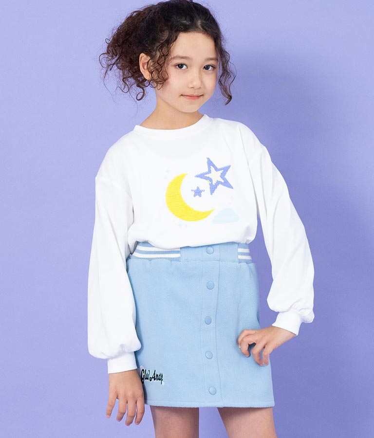 星モチーフミニ裏毛スパンコールトレーナー 423-3138