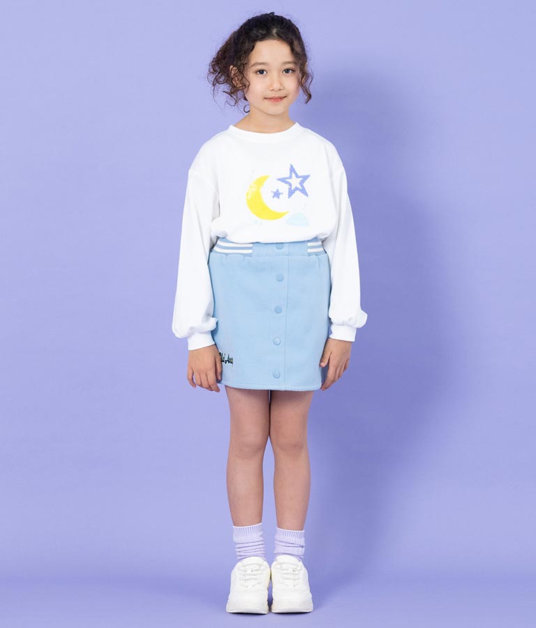 星モチーフミニ裏毛スパンコールトレーナー 423-3138