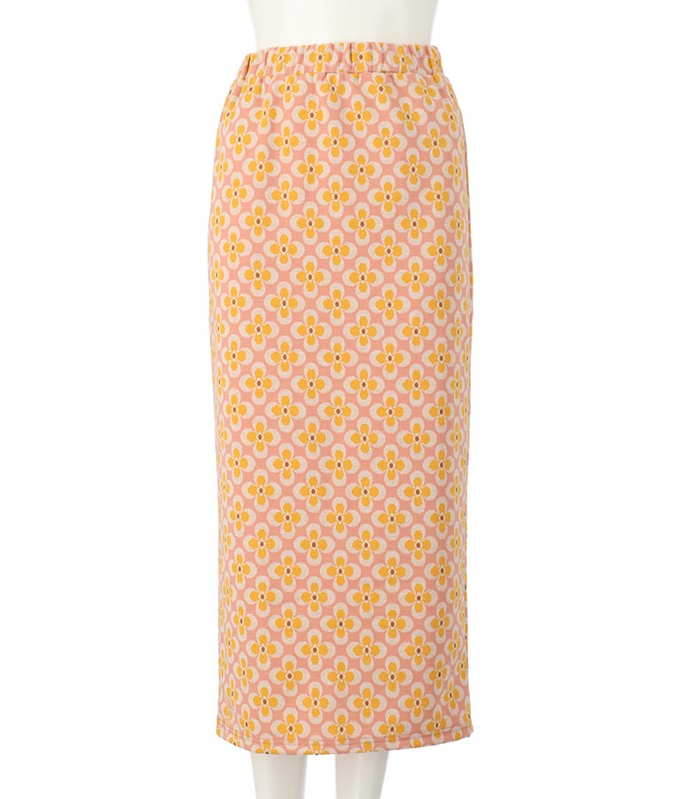 レトロフラワー ニットソー タイト スカート 851-6719