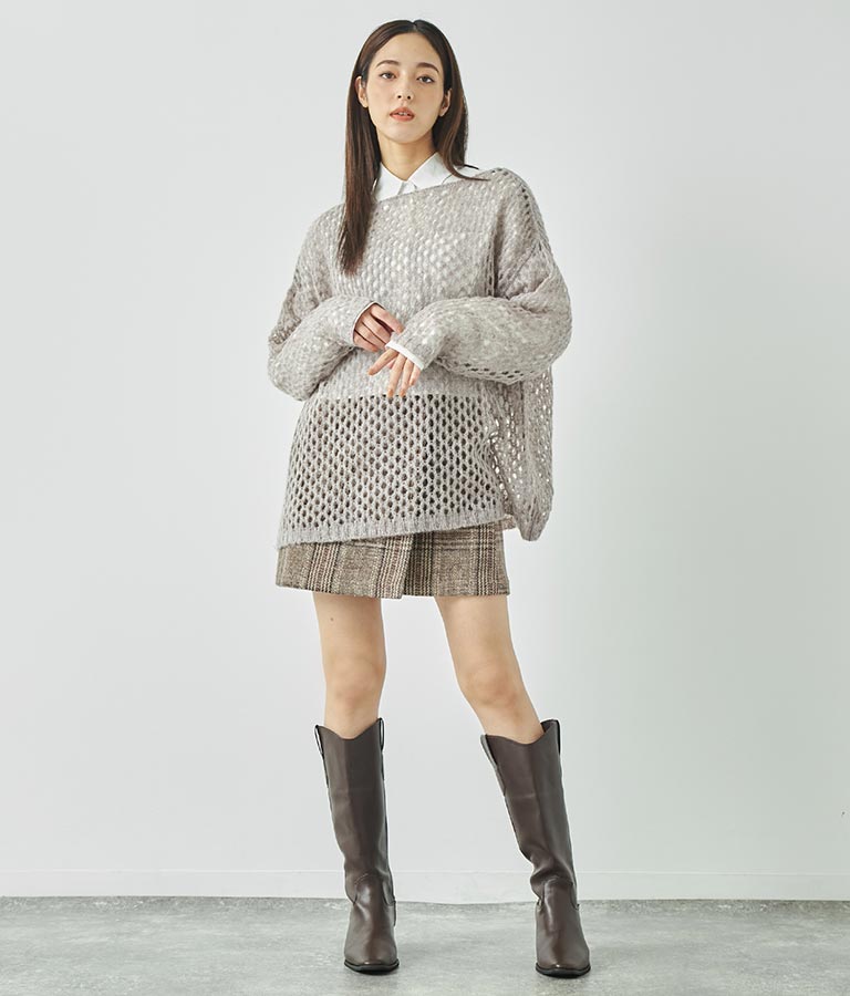 メッシュ編み モヘア オーバールーズ ニット 793-8930
