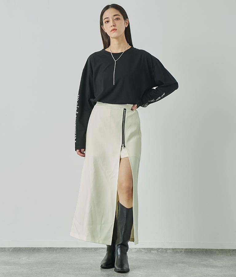 フロント スリット ロング スカート インパンツ付 151-5521