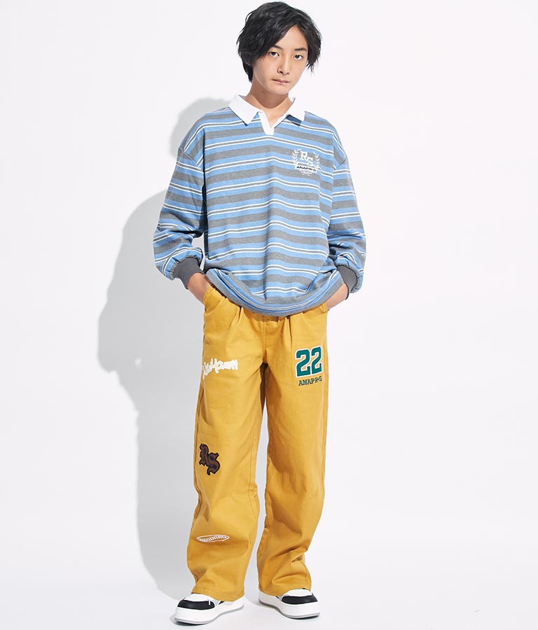 R+S 衿付 ニュートロ ボーダー 衿付 裏毛 ラガーシャツ 913-7331