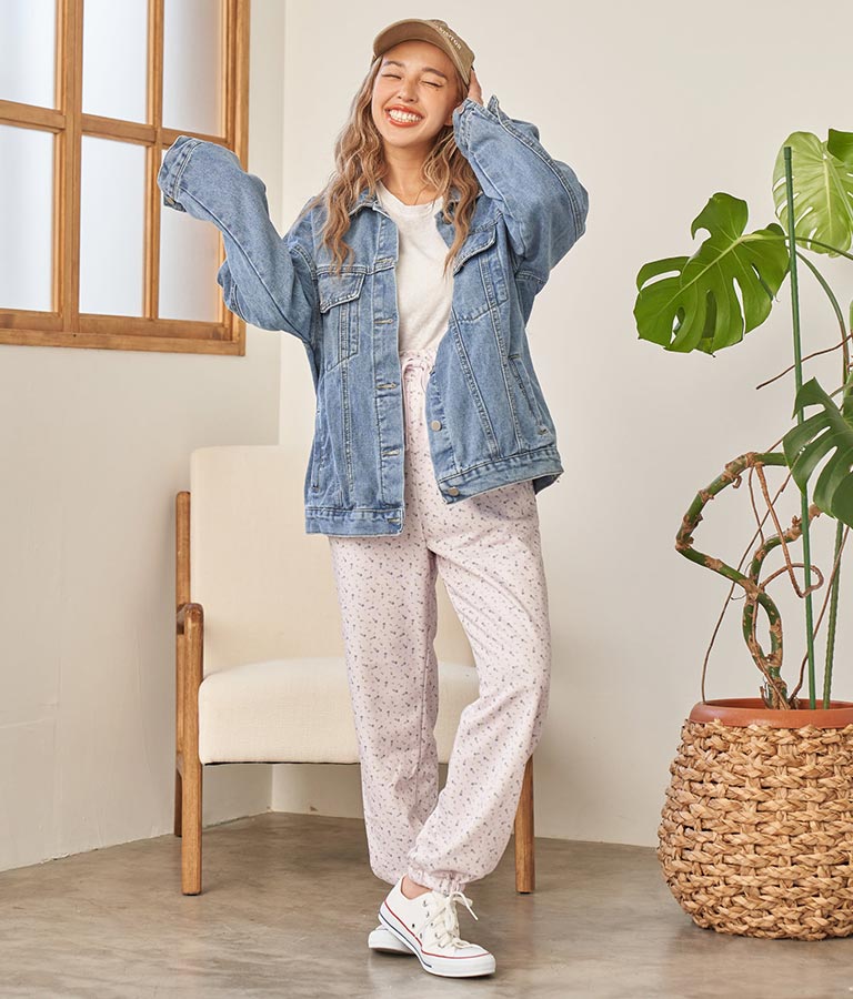 小花柄 ジョガー 裏毛 スウェット パンツ 852-5767
