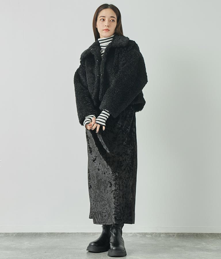 フェイクファー 衿付き ジャケット コート 796-8945