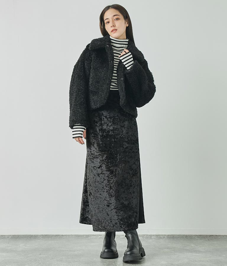 フェイクファー 衿付き ジャケット コート 796-8945