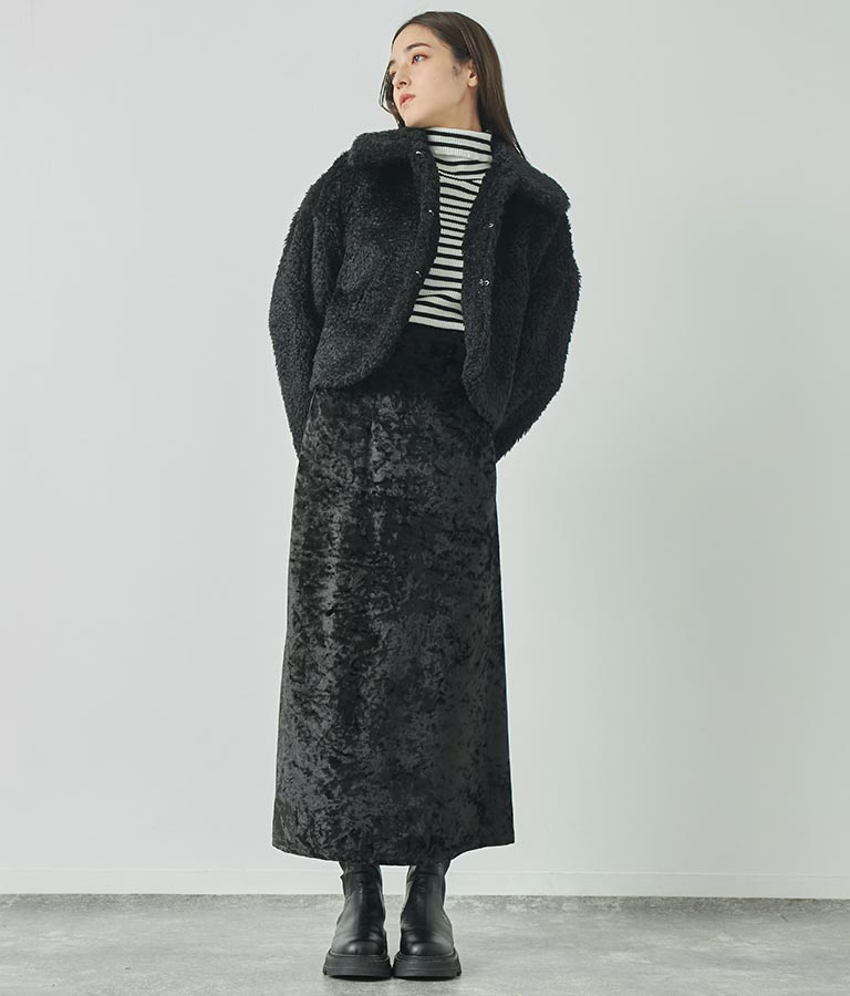 フェイクファー 衿付き ジャケット コート 796-8945