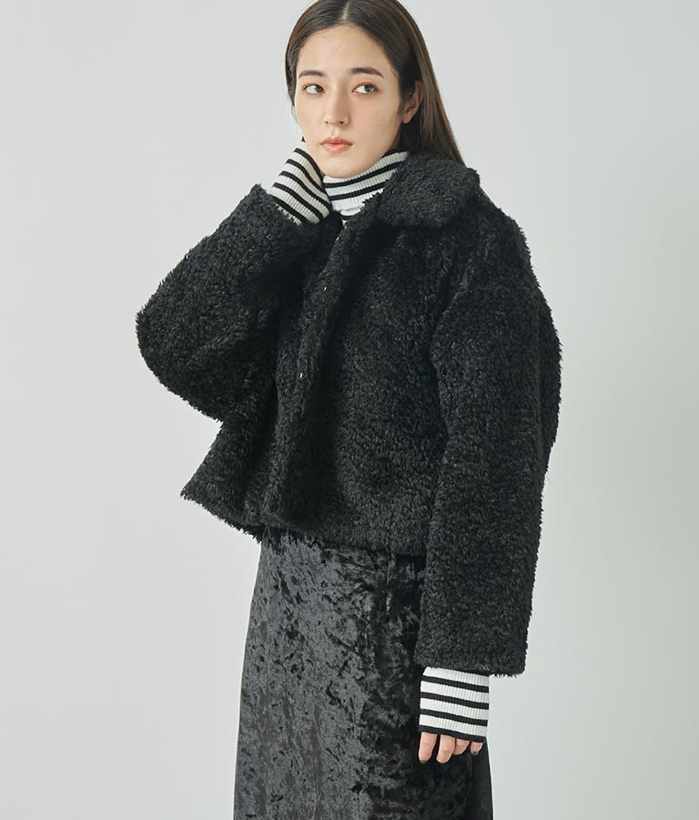 フェイクファー 衿付き ジャケット コート 796-8945