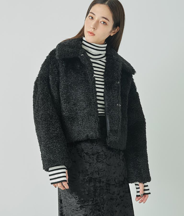 フェイクファー 衿付き ジャケット コート 796-8945
