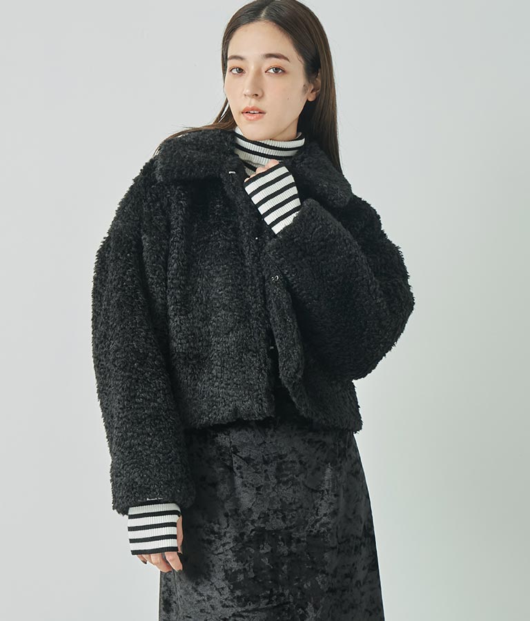 フェイクファー 衿付き ジャケット コート 796-8945
