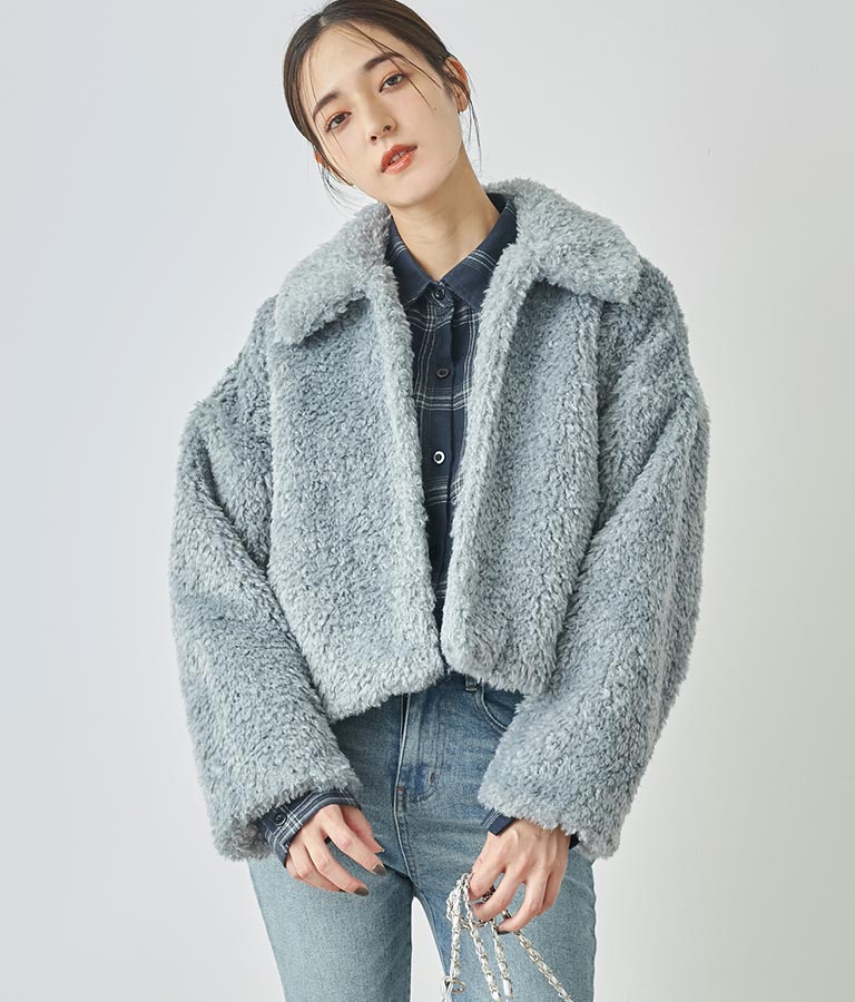フェイクファー 衿付き ジャケット コート 796-8945