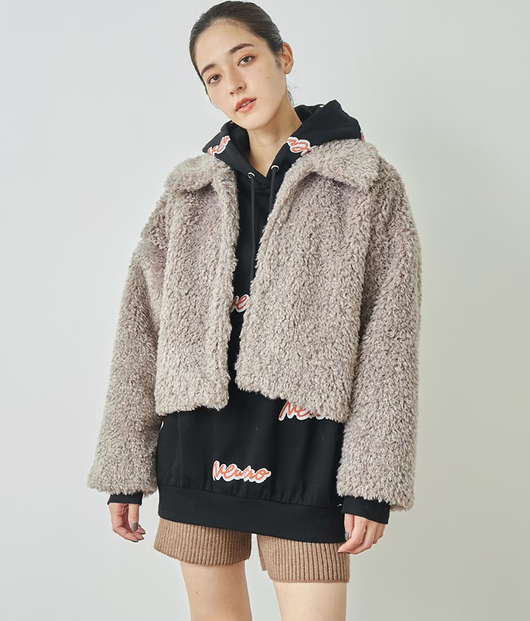 フェイクファー 衿付き ジャケット コート 796-8945