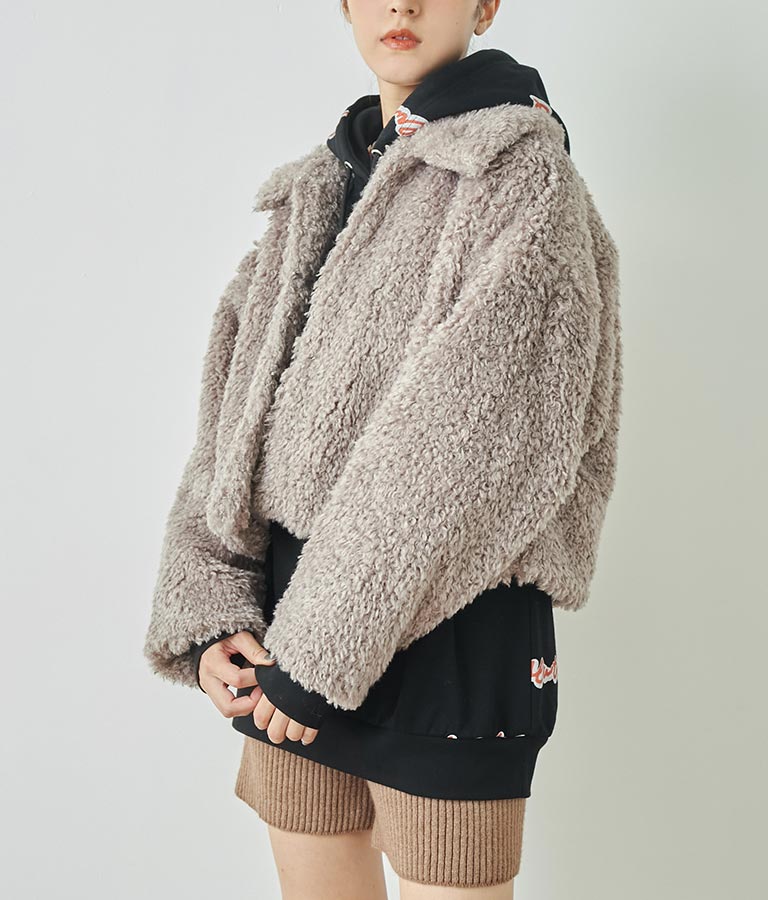 フェイクファー 衿付き ジャケット コート 796-8945