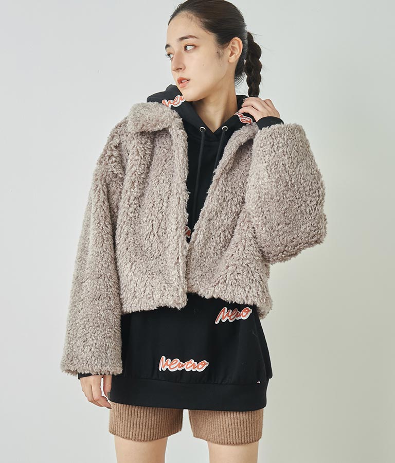 フェイクファー 衿付き ジャケット コート 796-8945